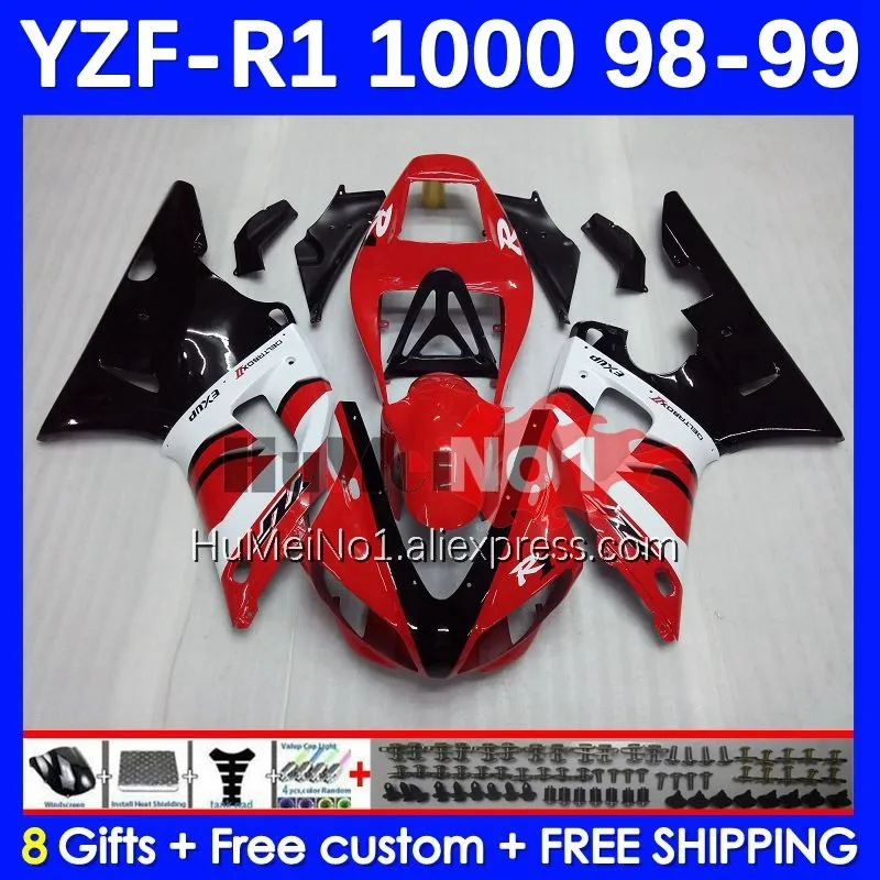 Корпус для YAMAHA YZF R 1 1000 куб. см 1000CC 98-99 156No.26 YZF R1 YZF1000 YZFR1 98 99 YZF-1000 YZF-R1 1998 1999 Заводской красный обтекатель