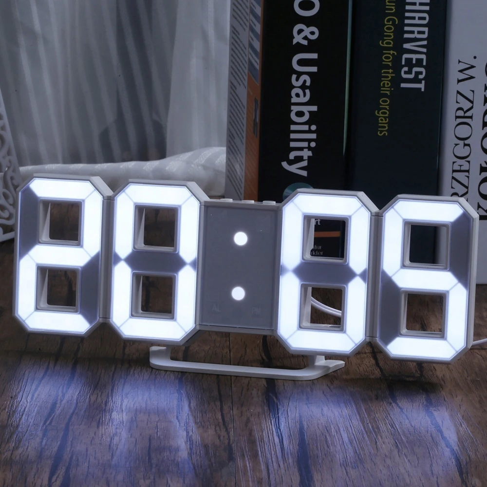 3D светодиодные цифровые часы настенный декор, Светящийся ночной режим, Регулируемые Электронные настольные часы, настенные часы, украшение гостиной Светодиодные часы