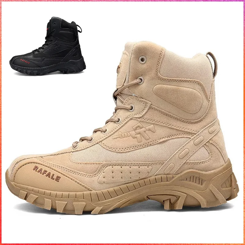 Армейские ботинки с высоким берцем, Мужские Военные ботинки, Боевые Мужские Ботильоны, Альпинистская Походная обувь, Рабочие ботинки, Мужские Уличные ботинки