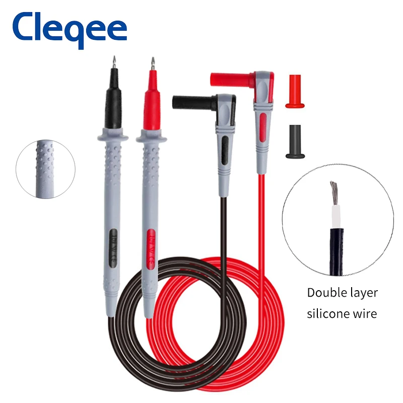 Cleqee P1505 1,5 м Двойные силиконовые мультиметрические зонды, 4 мм тестовые провода типа 