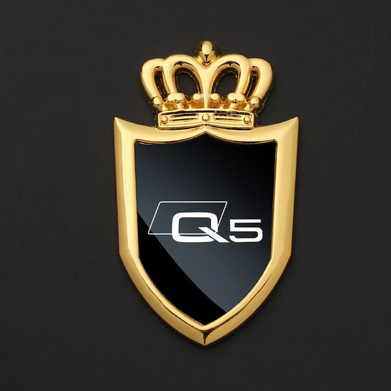 Наклейки на автомобильные значки, боковые стекла, металлические наклейки на кузов автомобиля для Audi Q5 с логотипом, автомобильные аксессуары