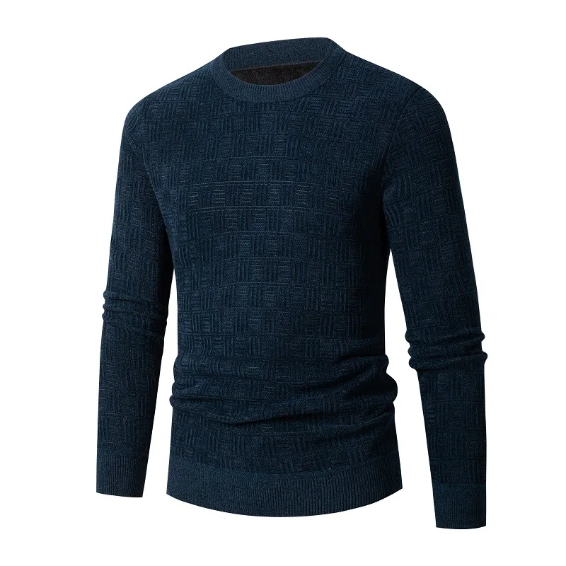 Новый однотонный бархатный свитер Плюс мужской пуловер с низом, свитер