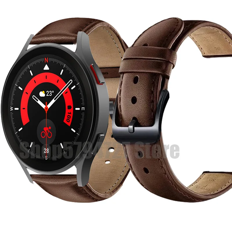 20 мм Спортивный Кожаный Ремешок для samsung galaxy watch 5 45 мм 41 мм Браслет Ремешок Для Samsung Galaxy Watch 4 40 мм 44 мм Браслет