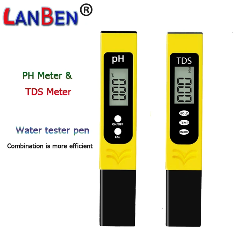 Измеритель pH Tds Цифровой тестер воды Ручка Портативный измеритель PH TDS для аквариумного фильтра с батареей