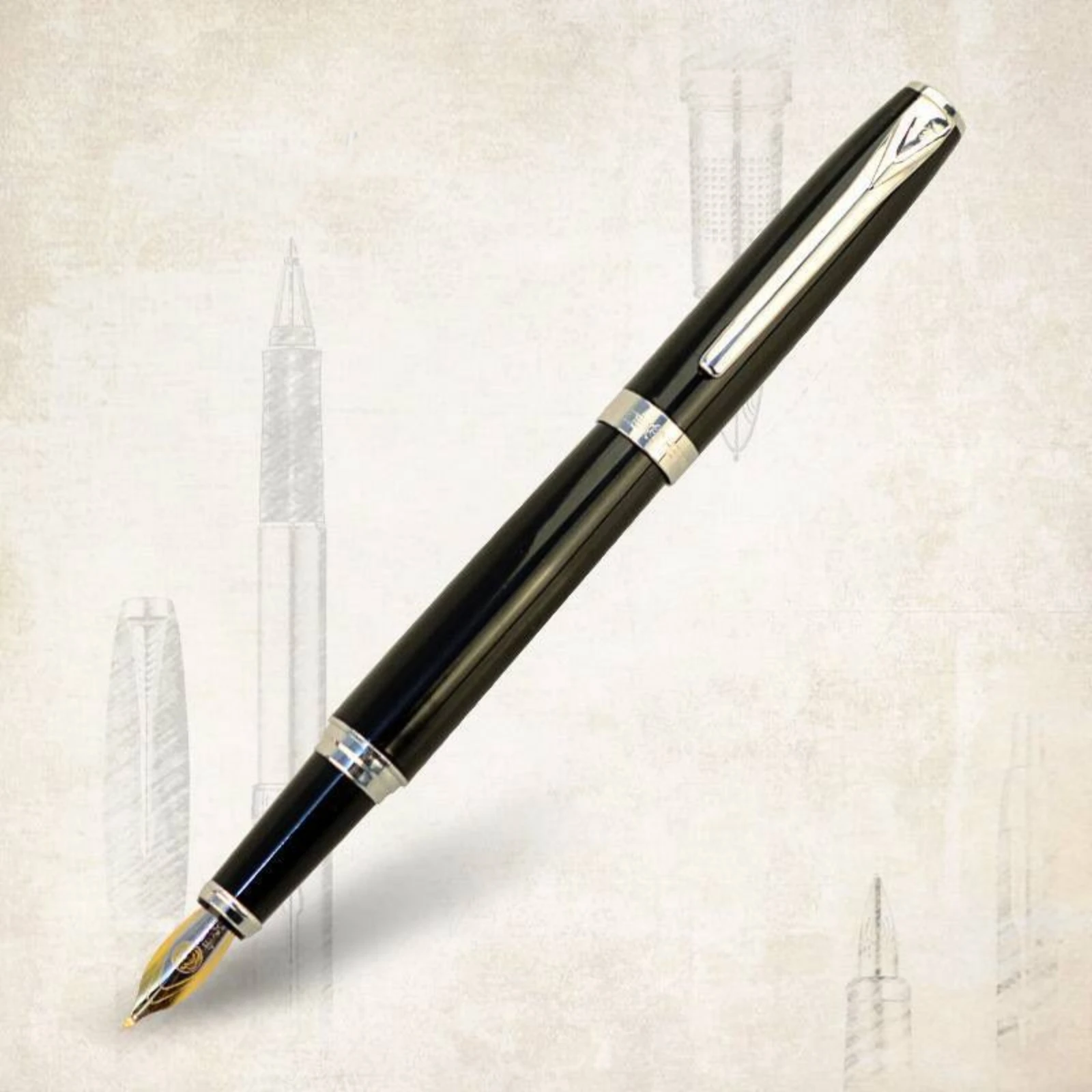 HERO 382 черная авторучка с зажимом в виде щепки, ретро чернильная ручка, финансовый наконечник толщиной 0,5 мм, деловые офисные школьные принадлежности, канцелярские принадлежности