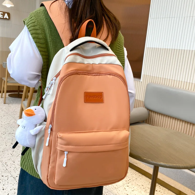 Женский рюкзак из водонепроницаемого нейлона большой емкости, милая дорожная сумка для книг, Опрятный школьный ранец для девочек средней школы Kawaii для ноутбука