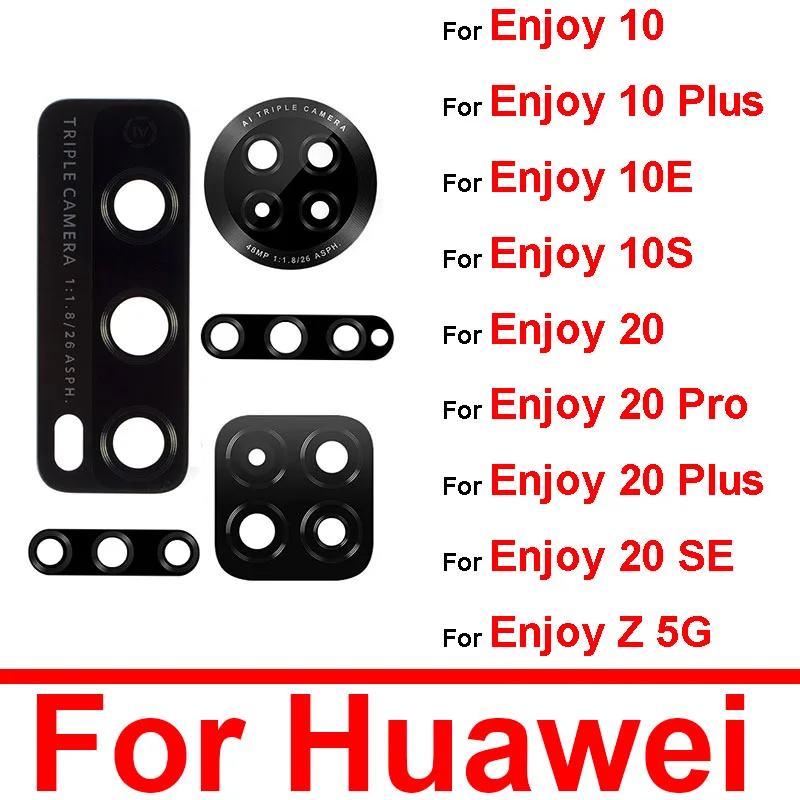 Стеклянная линза Задней камеры Для Huawei enjoy 10 20 Plus 10e 10s 20 Pro 20SE 30E Z 5G Стеклянная линза Камеры Клейкая Наклейка Клей