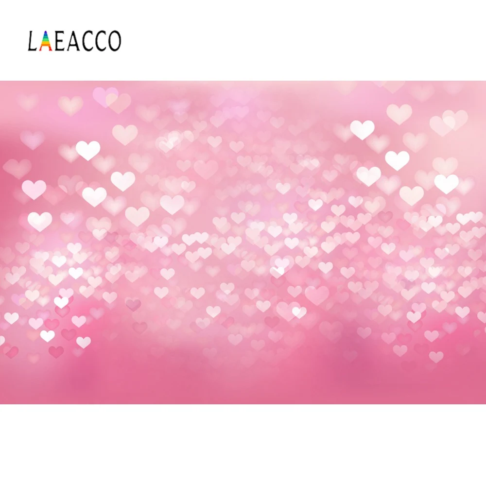 Laeacco Розовое Сердечко в горошек на День рождения, Детский портрет, Фотофон, Фотографический фон для фотостудии