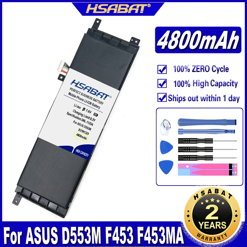 HSABAT B21N1329 4800 мАч Батарея для Asus D553M F453 F453MA F553M P553 P553MA X453 X453MA X553 X553M X553B X553MA X503M X403M