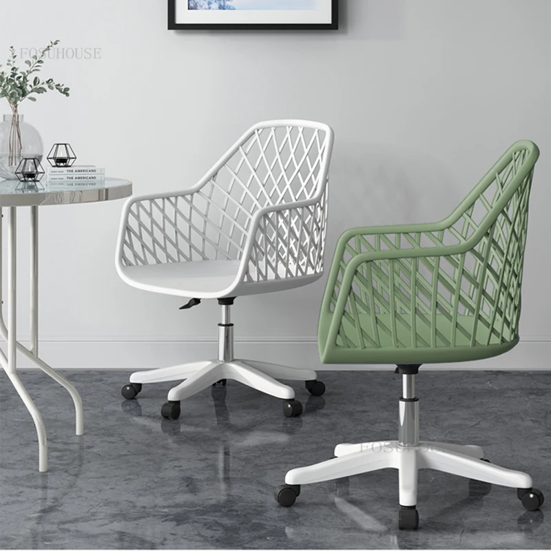 Современные офисные стулья со спинкой Креативное кресло Плетеный компьютерный стул Скандинавская Офисная мебель Поворотный Геймер Дизайнерский стул