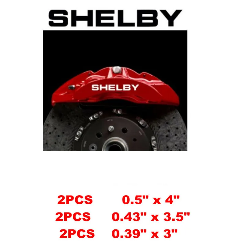НАБОР из 6 шт. наклейка на тормозной суппорт Shelby Высокотемпературная виниловая наклейка Ford Mustang