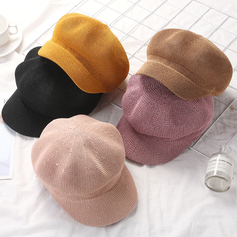 Новая Летняя Соломенная Шляпа для Женщин, Солнцезащитная Шляпа, Дышащая Кепка, Уличная Повседневная Шляпа, Восьмиугольные Шляпы