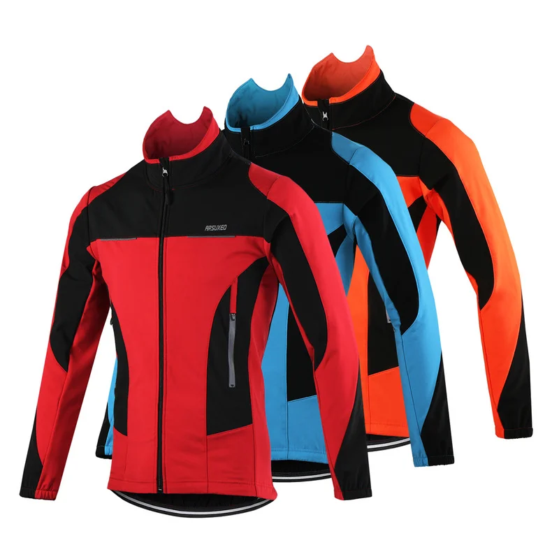 Мужская велосипедная куртка, Термальная спортивная одежда, Ветрозащитная Водонепроницаемая Ветровка, куртка для MTB велосипеда, спортивная куртка Softshell, Велосипедная Светоотражающая