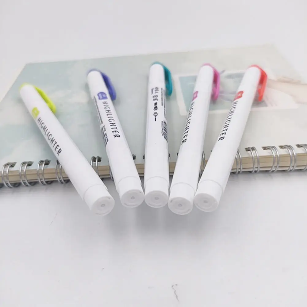 Полезная ручка-маркер, удобная ручка с люминесцентным покрытием, равномерный вывод чернил, 5 цветов, флуоресцентный маркер с наклонной головкой, рисунок