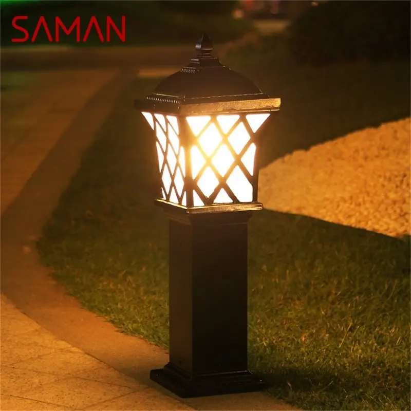 Наружный садовый светильник SAMAN, классические газонные светильники, светодиодные водонепроницаемые декоративные для домашнего двора