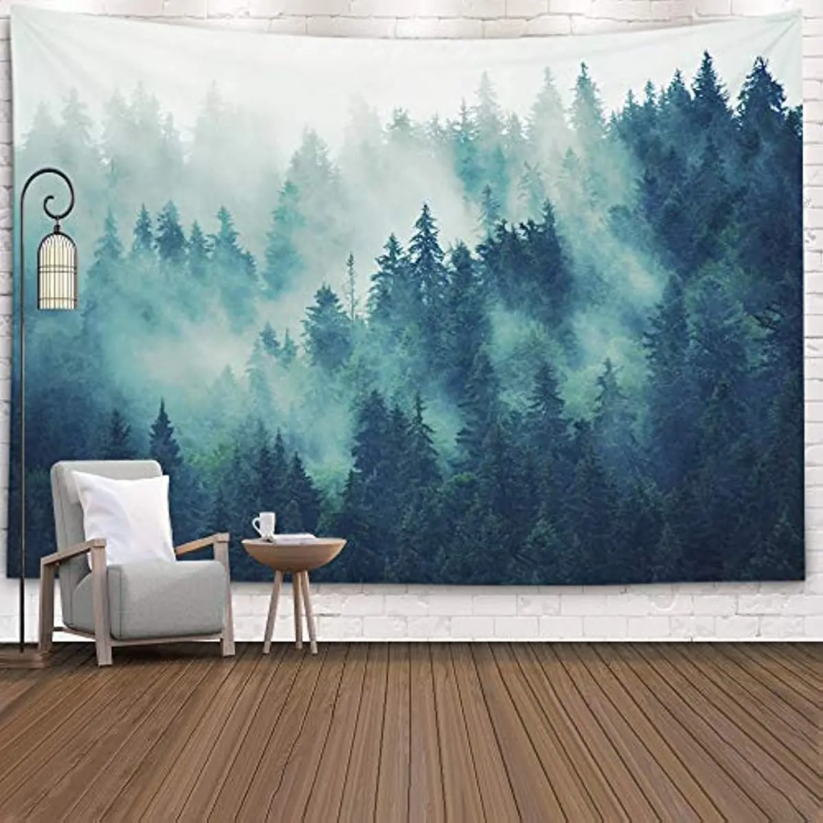 Гобелены для декора гостиной спальни для дома Inhouse by Printed для пейзажа с еловым лесом в хипстерском винтажном ретро стиле