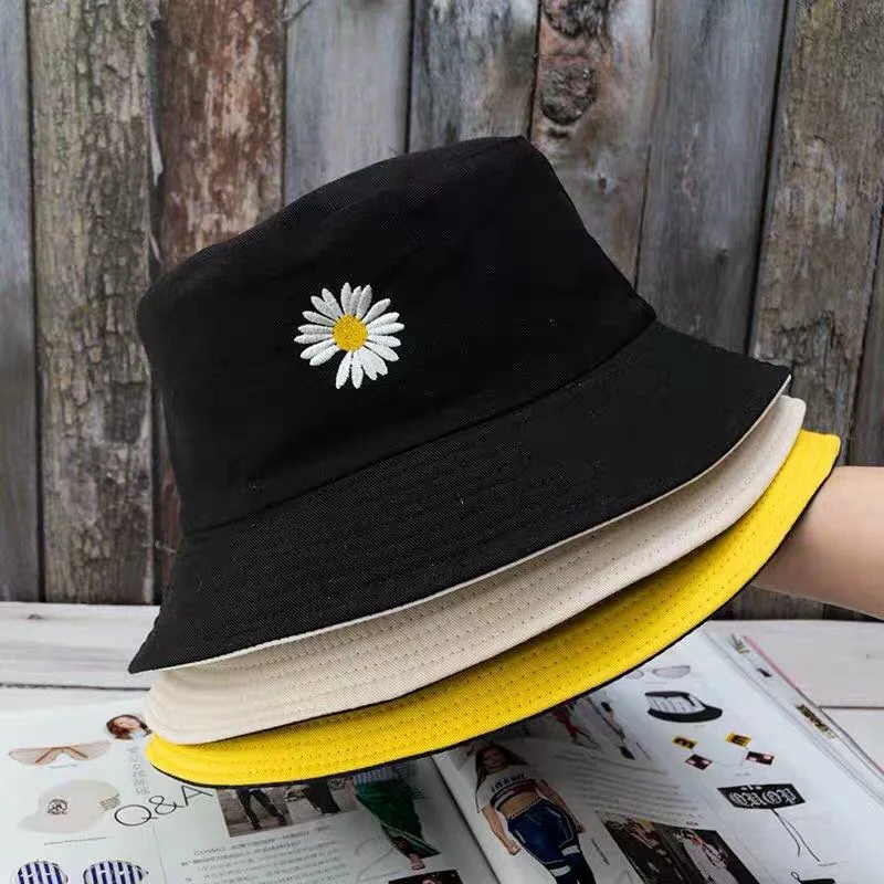 2023 Новые Шляпы-Ведерки Little Daisy, Женская Весенне-Летняя Корейская Версия, Шляпа Рыбака, Студенческие Кепки С Солнцезащитным Козырьком