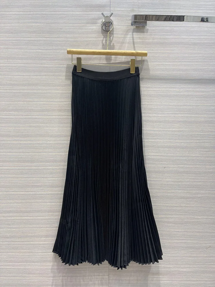 2023 женская мода с высокой талией сплошная плиссированная юбка TC230301
