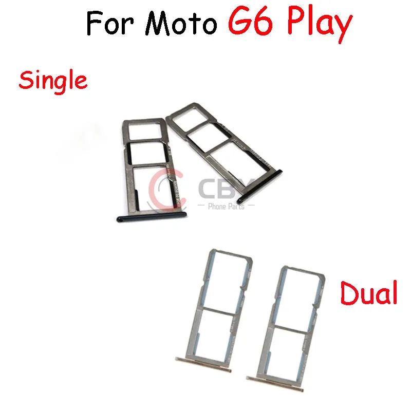 Держатель лотка для sim-карты для Motorola Moto G6 Play Single Dual Sim Card Adapter Запасная часть