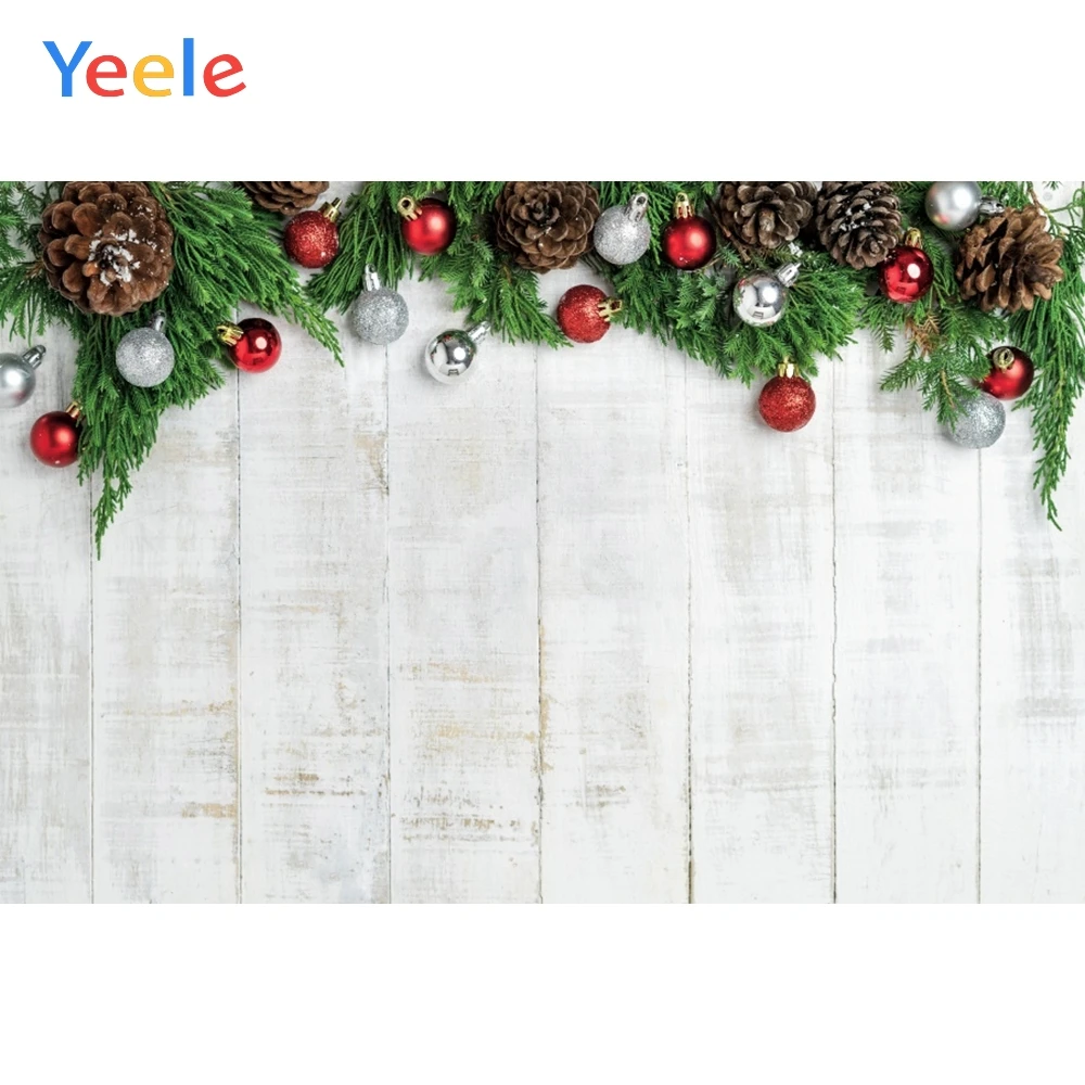 Рождественская ветка из сосновой шишки, белая деревянная доска, фон для детской вечеринки, фотография, Фотографический фон для фотостудии