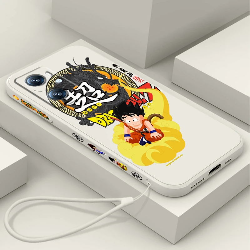 Японский Милый Чехол для телефона D-Dragon Ball Z для OPPO Find X5 X3 F21 Lite A96 A94 A93 A77 A76 A74 A72 A57 A53S 5G с жидкой левой Веревкой
