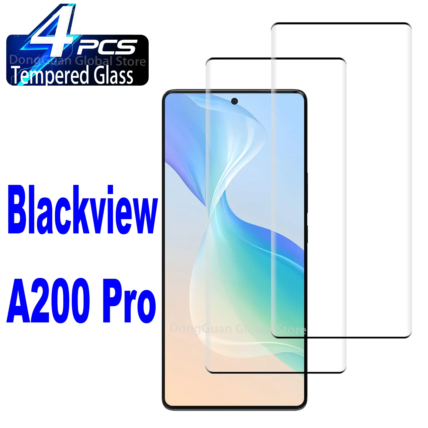 1/4 шт. 3D закаленное стекло для Blackview A200 Pro Защитная стеклянная пленка