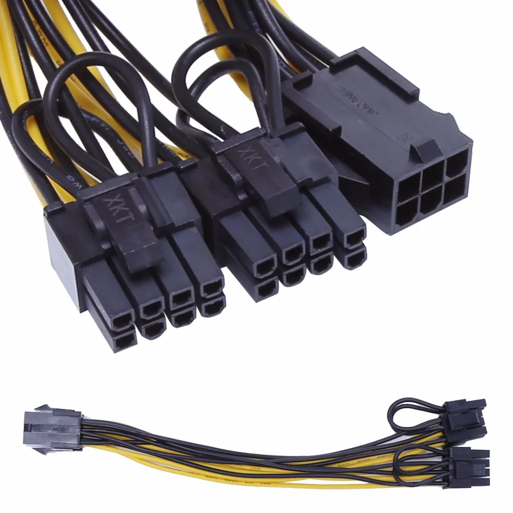 Графическая видеокарта с 6-контактным разъемом и 8-контактным разъемом PCI-E PCIe с 8-контактным разъемом для кабеля преобразователя мощности