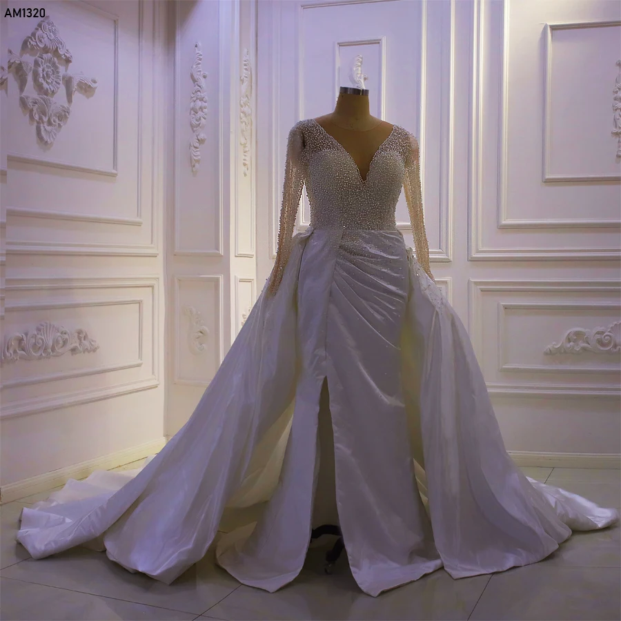 Свадебное платье Нового стиля 2 в 1 с V-образным вырезом AM1320