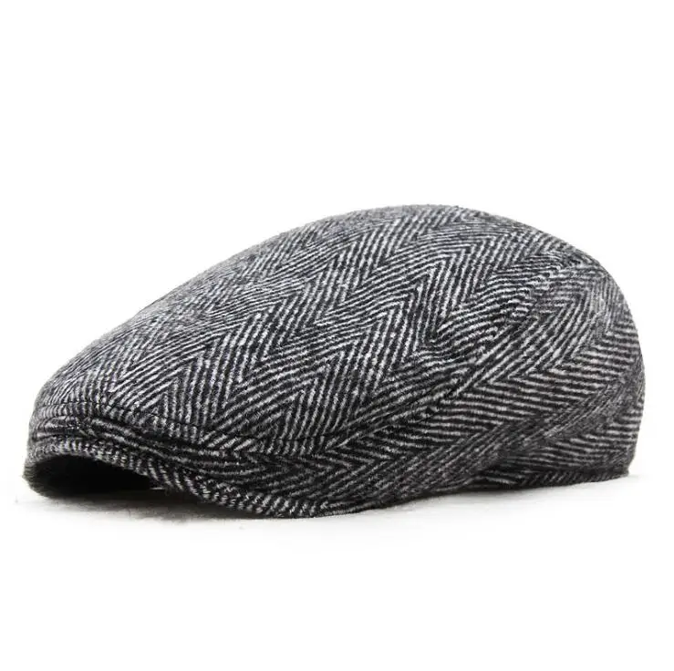 Осенние и зимние головные уборы мужская шляпа с козырьком вперед, классические шерстяные кепки-береты в британском стиле