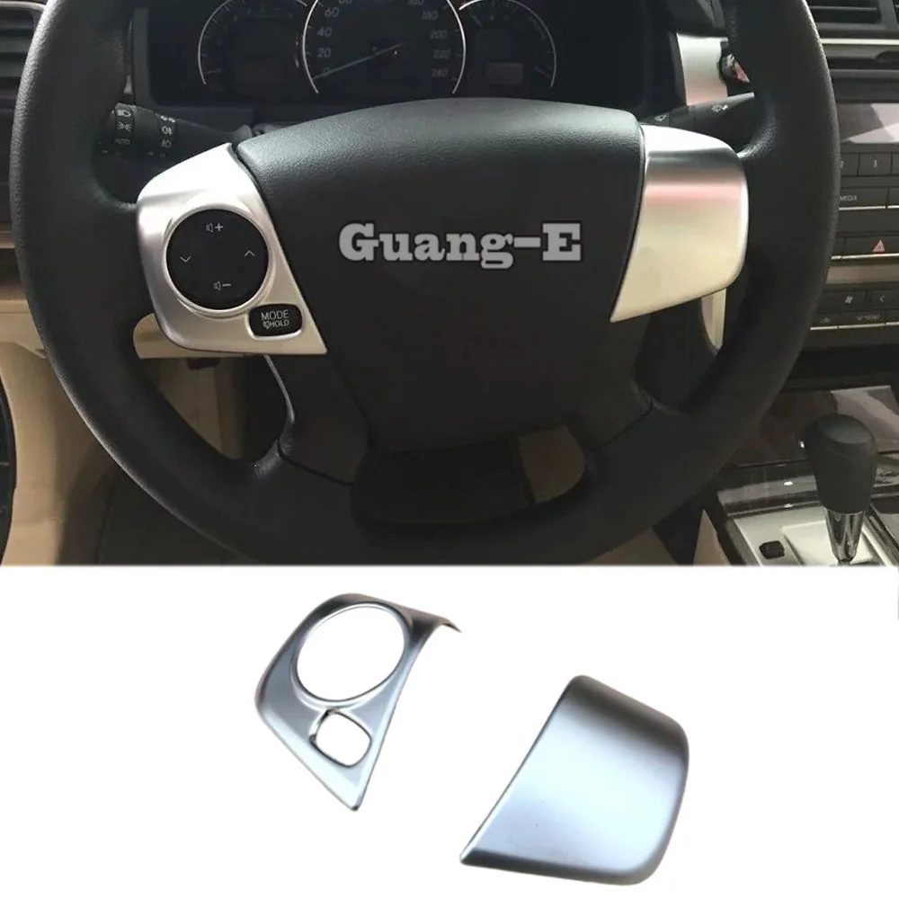 Для Toyota Camry 2015 2016 2017 Автомобильные аксессуары Ручка детектора Чехол для укладки ABS Серебристый руль Комплект отделки салона Рамка