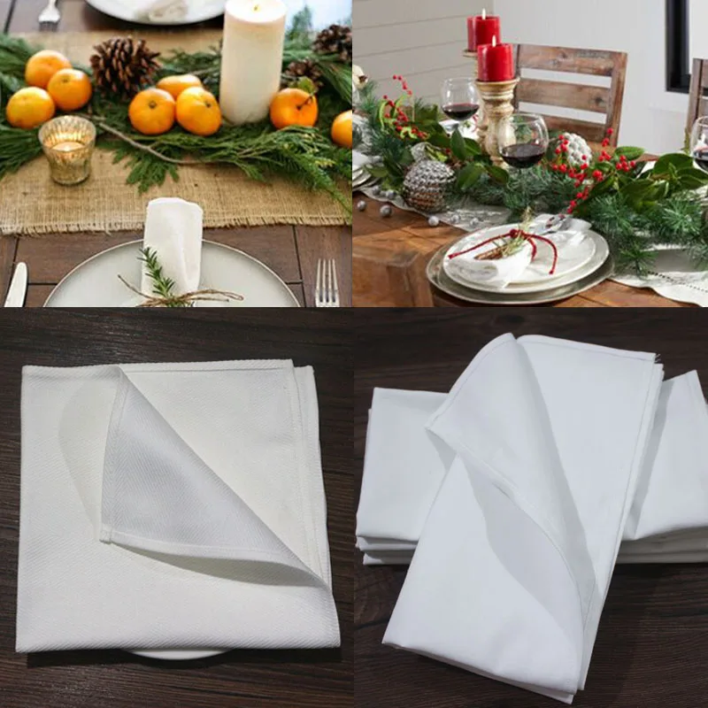 Салфетки Свадебный белый стол из мягкого хлопка для званого ужина в роскошном отеле