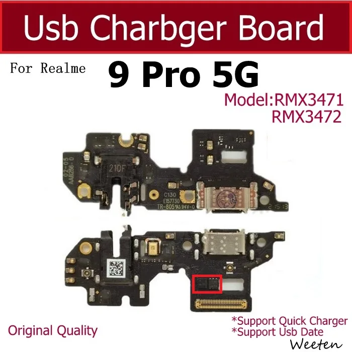 Для Realme 9 Pro 9Pro 5G USB зарядное устройство док-станция USB разъем для зарядки Разъем для маленькой платы Запчасти