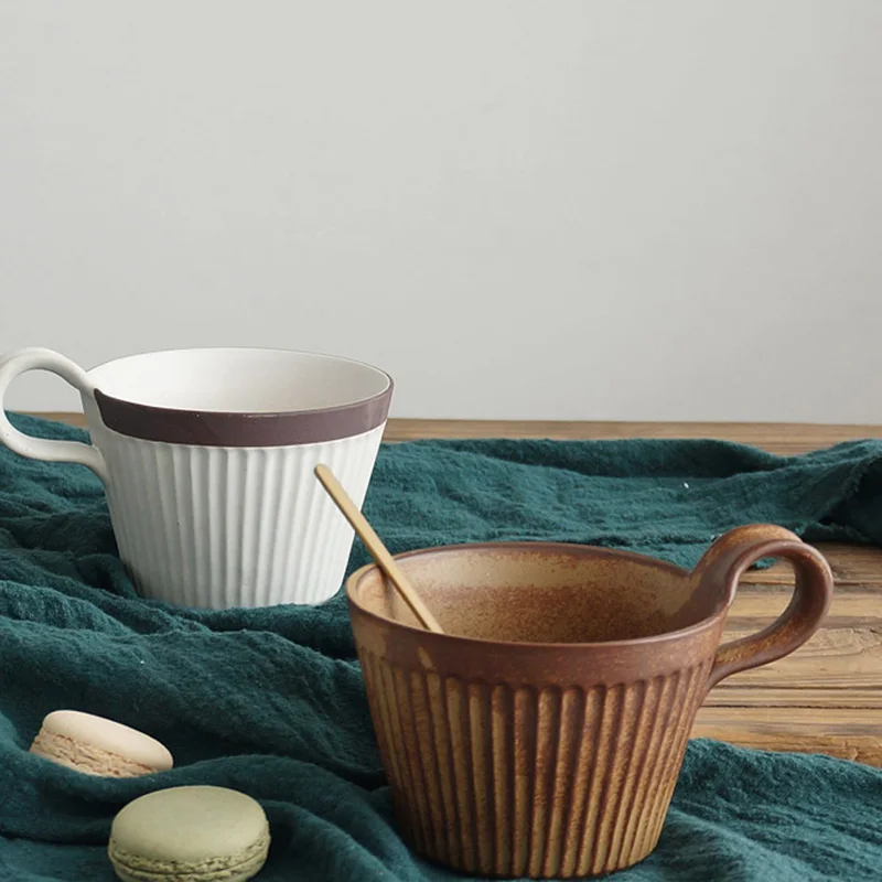 Керамическая ручная стирка Wind stoneware, японская кофейная чашка с подвешиванием за ухо, кружка в стиле ретро, простой послеобеденный чай, чашка для воды для завтрака