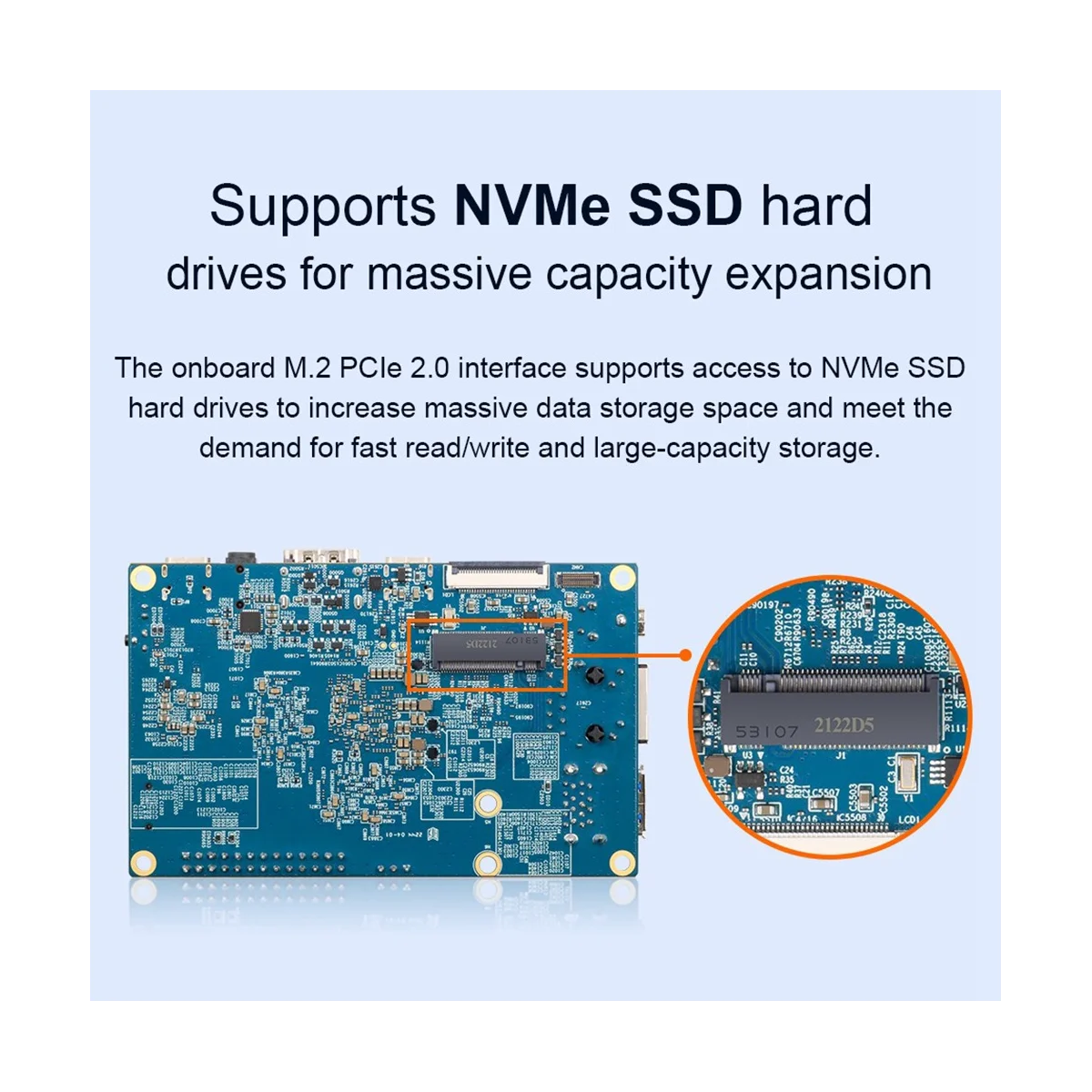 Для Orange Pi 5 Плата разработки RK3588S PCIE Модуль 8 ГБ памяти 8 Ядерная 64-разрядная программирующая материнская плата с радиатором