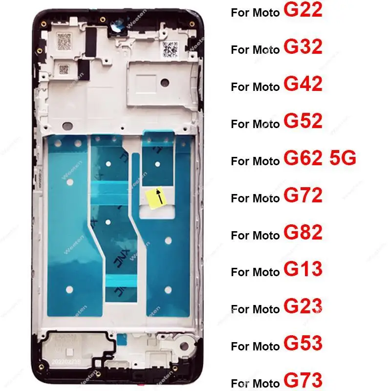 Рамка Переднего Экрана Для Motorola MOTO G22 G32 G42 G52 G62 G72 G82 G53 G73 G13 G23 Детали Рамки ЖК-дисплея Для корпуса