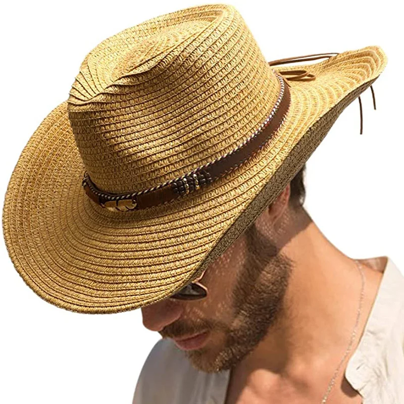 Соломенная шляпа ковбой 2023 западная ковбойская шляпа от солнца модная весенняя рыцарская шляпа нейтральная джазовая шляпа летняя шляпа для путешествий кепкамужски