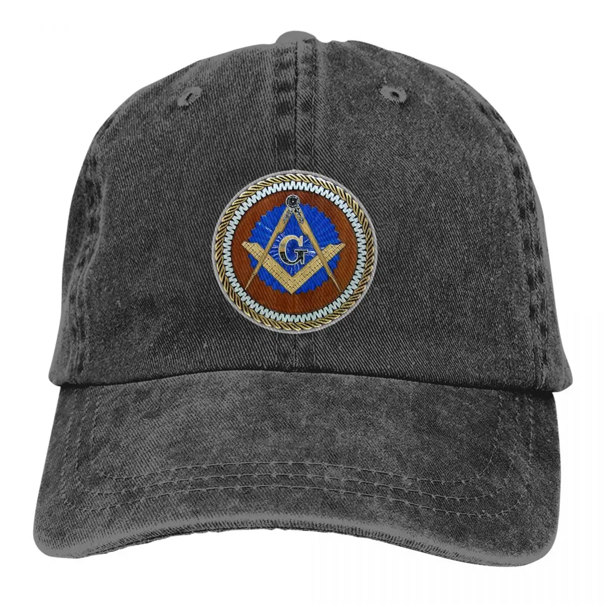 Крутая бейсболка Мужские Шляпы Женские с защитой козырька Snapback Freemason Gold Square Compass Caps