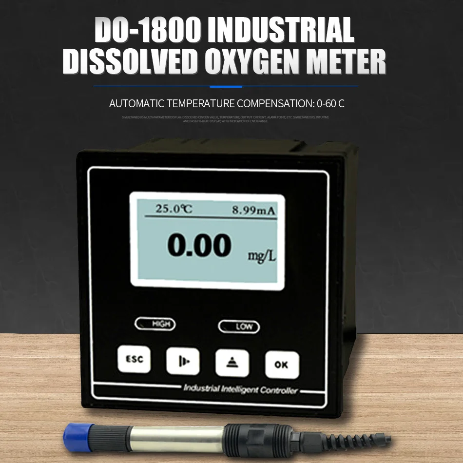 Измеритель растворенного кислорода DO-1800 Онлайн-тестер растворенного кислорода Датчик растворенного кислорода для рыбоводства