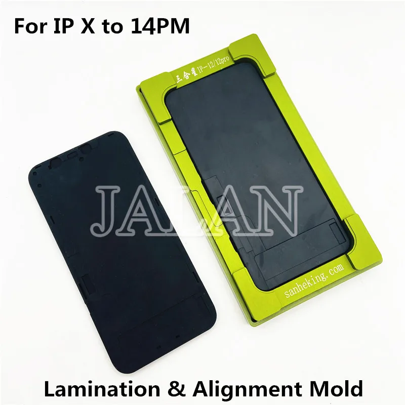 Форма для Ламинирования и Выравнивания 2 в 1 Для iPhone X - 14 Pro Max Обновление Экрана Дисплея Ремонт ЖК-Стекла OCA Ламинат Зеленая Форма