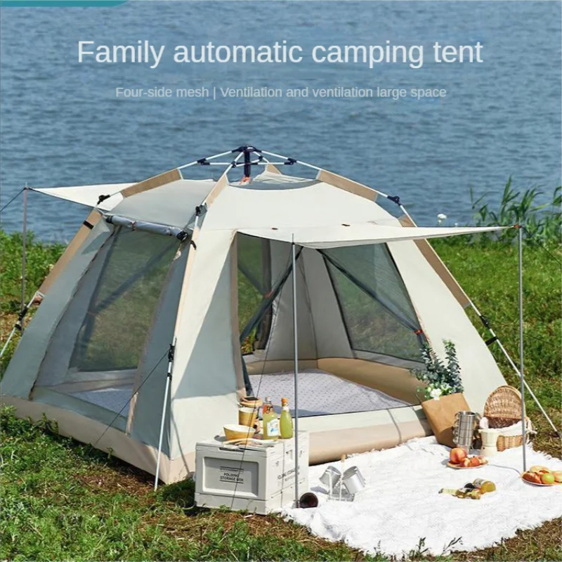 Автоматическая Быстрораскрывающаяся палатка Rainfly на 4-6 человек, водонепроницаемая палатка для кемпинга, Семейная палатка для мгновенной установки на открытом воздухе с сумкой для переноски