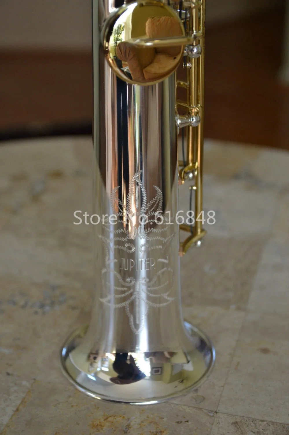 JUPITER JPS-847 Сопрано-саксофон Посеребренный корпус, покрытый Золотым лаком Ключ, Латунный саксофон, Прямая труба, инструмент B (b) с футляром