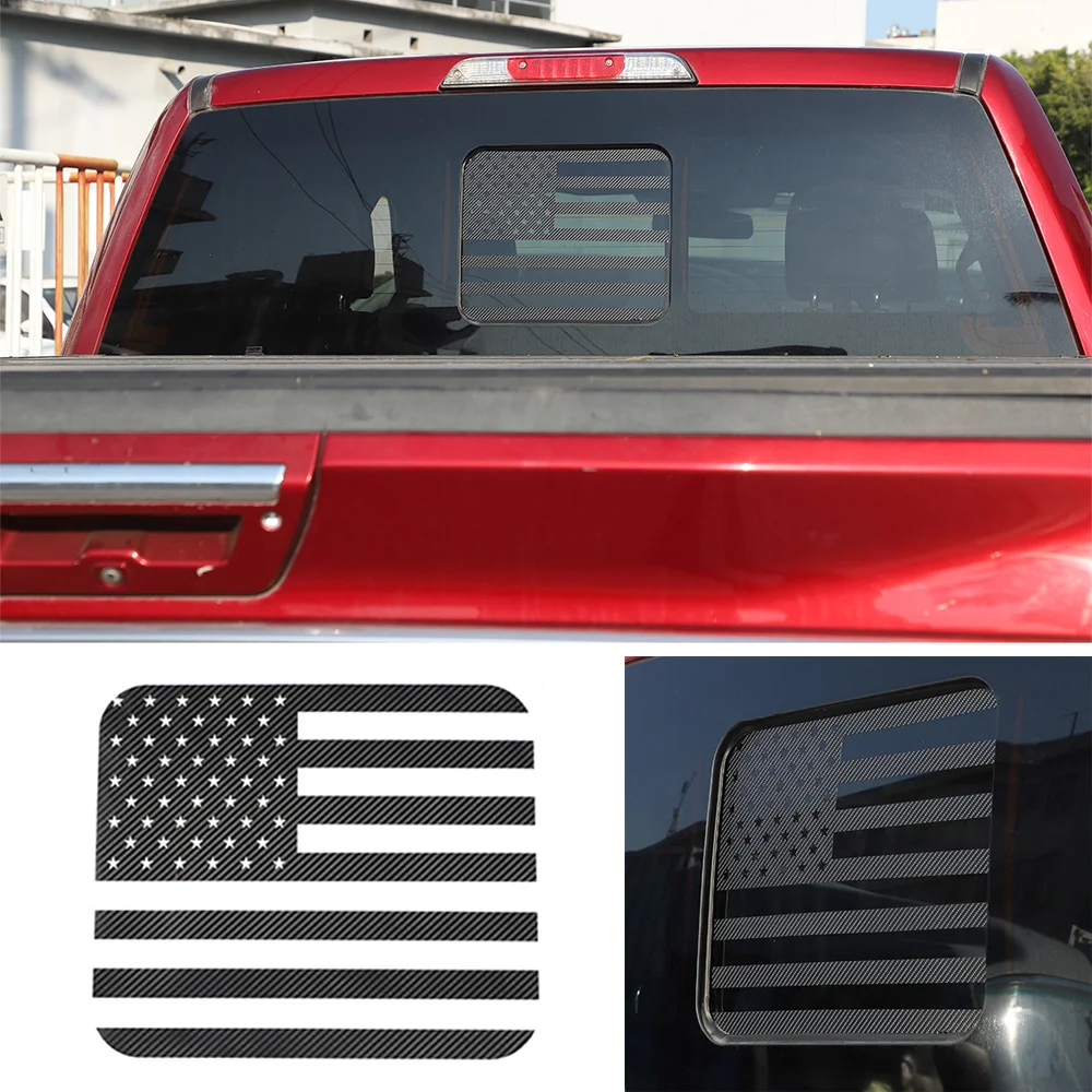 Для Ford F150 2015-2022 Наклейки на Маленькое Стекло заднего стекла автомобиля из ПВХ в полоску с американским флагом, автомобильные Наклейки, Аксессуары для автомобильных наклеек