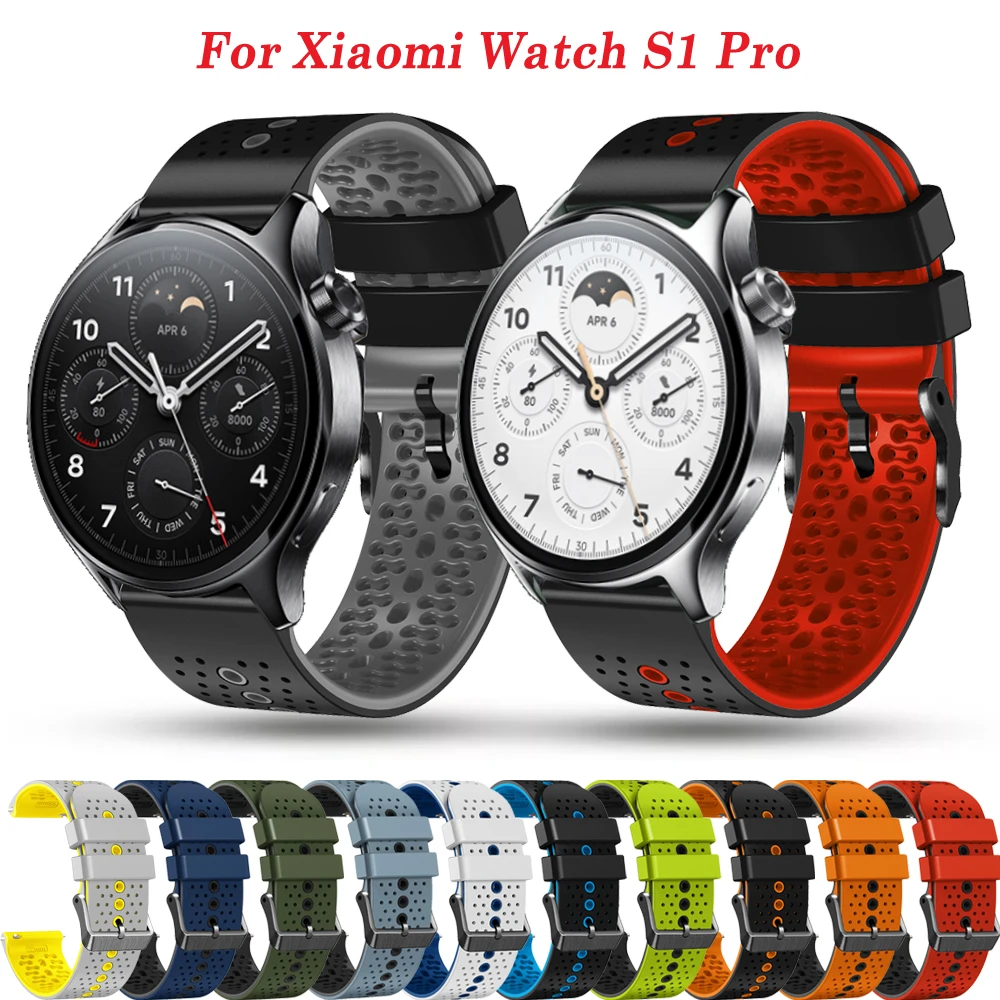 Замена Силиконового Ремешка Для Часов S1 Pro Для Xiaomi Mi Watch S1 Active Color 2 Smartwatch Глобальная Версия Спортивный Браслет 22 мм Ремешок