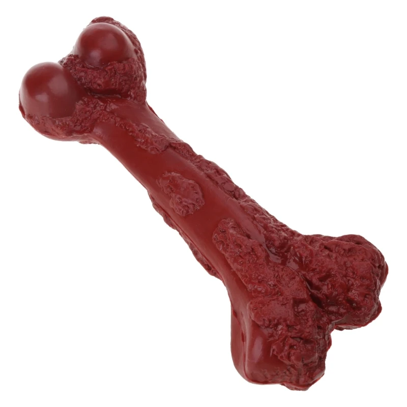 Игрушка для жевания собак, коренная палочка в форме кости для ухода за зубами собак среднего размера, прочная резиновая зубная щетка, реалистичная кость