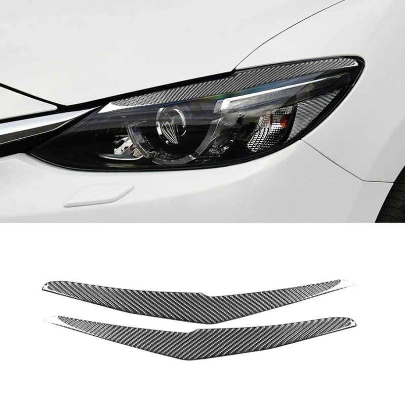 Наклейки на брови и веки фар, накладка на крышку фары, Мягкое углеродное волокно для Mazda 3 Axela 2017 2018 Аксессуары