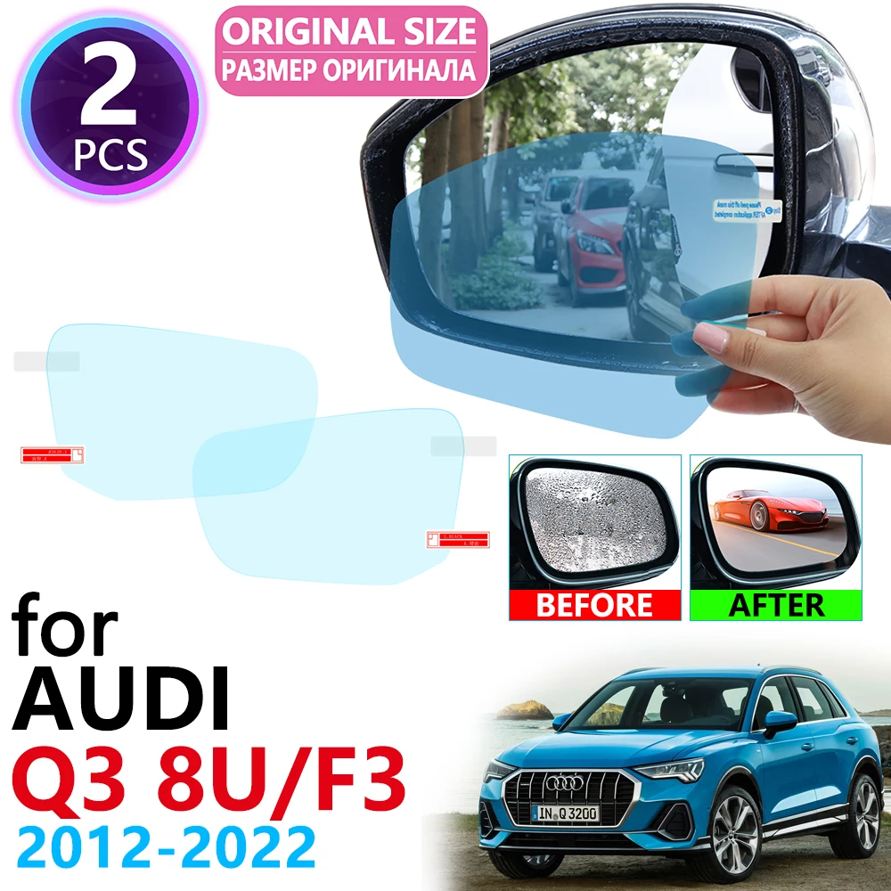 для Audi Q3 8U F3 Sline 2012 ~ 2022 Полное Покрытие Зеркала Заднего Вида Противотуманные Пленки Непромокаемая Противотуманная Пленка Чистые Автомобильные Аксессуары