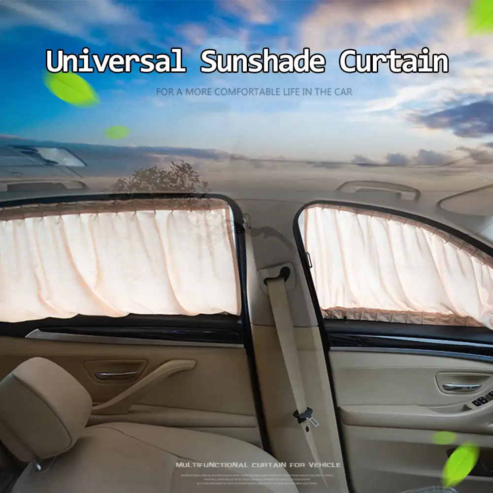 2шт Автомобильная занавеска Солнцезащитный козырек на автомобильное окно из полиэстера, Жалюзи, передние и задние стекла, аксессуары для солнцезащитного козырька для стайлинга автомобилей