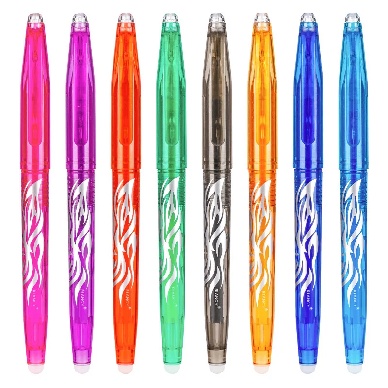 4 шт. стираемая ручка, красочные инструменты для рисования, канцелярские принадлежности для студентов, черный/красный / синий/зеленый/розовый/оранжевый, 0,5 мм гелевая ручка