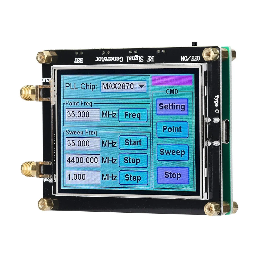 Генератор сигналов MAX2870 с частотой 23,5-6000 МГц, сенсорный экран, источник радиочастотного сигнала, программное обеспечение для ПК, управляющее