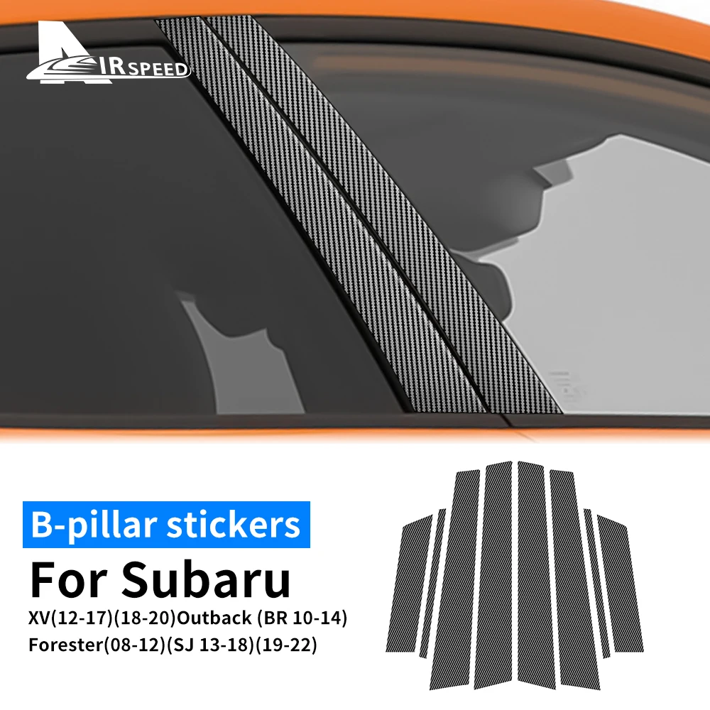 AIRSPEED B Стойки Для Subaru Forester XV Outback Автомобильная Оконная Дверная Колонна B Стойка Отделка Крышки Стойки Текстурой Углеродного Волокна Наклейка
